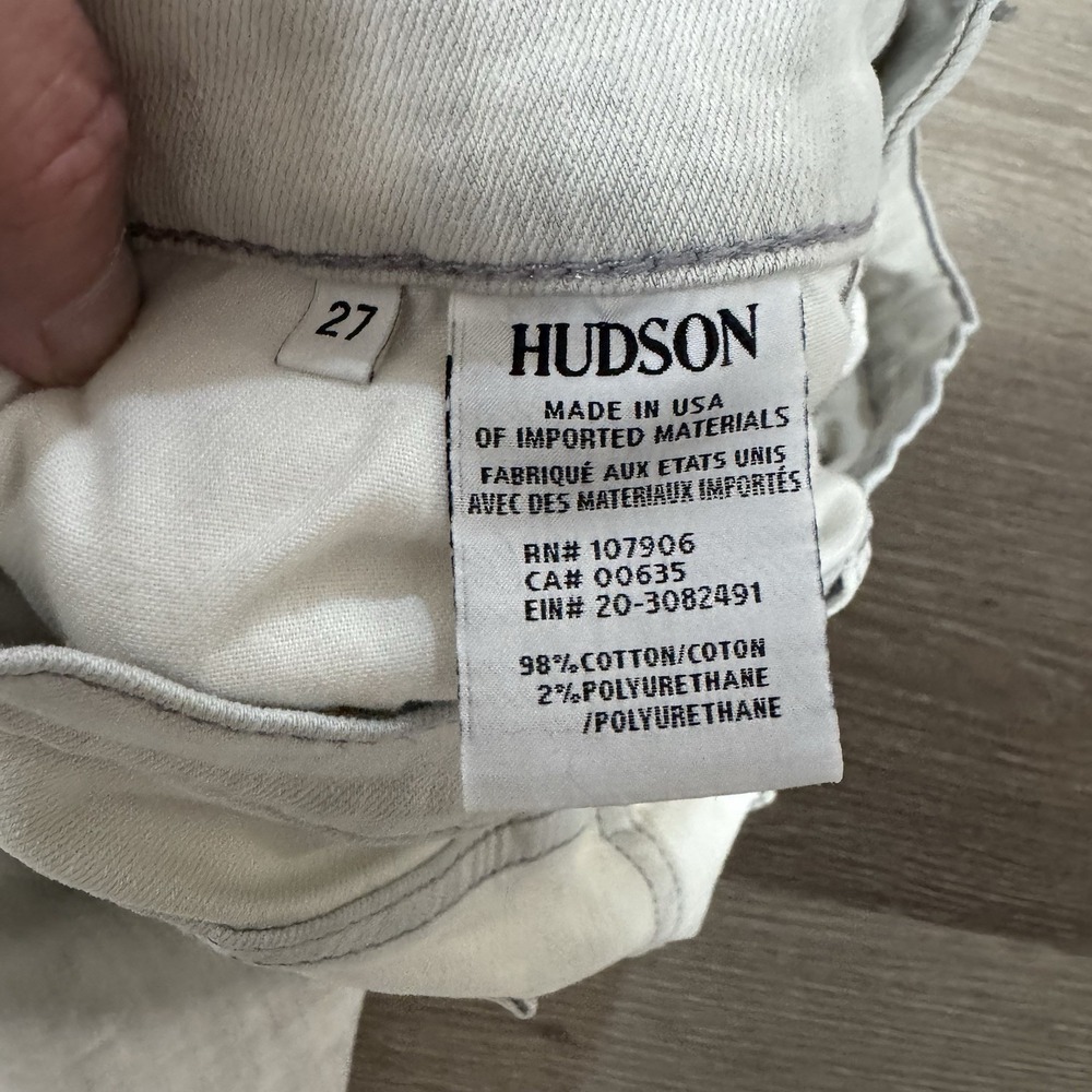 Hudson Gray Nico Super Skinny Midrise Distressed Jeans USA Women's Size 27 - Picture 4 of 7
